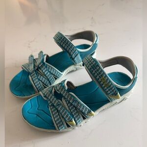 TEVA Youth Tirra Teal Adjustable Active Hiking Sandal - Kids Size 1
